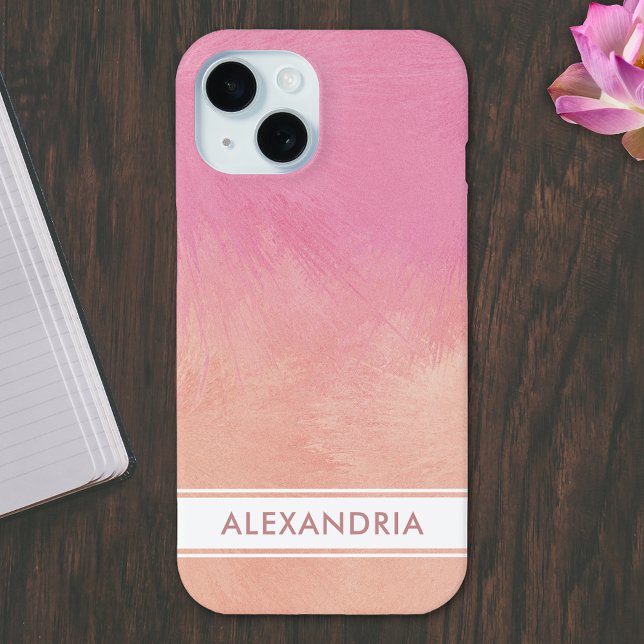 Stylish Dreamy Abstract Chic Cute Peach Blush Pink Case-Mate iPhone Case (Creator Uploaded)