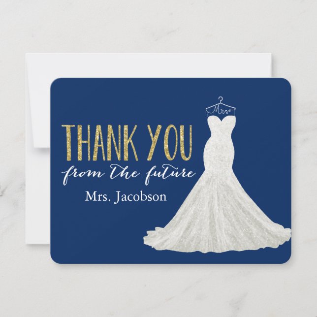 Stylish Dress Navy and Gold | Thank You (Front)