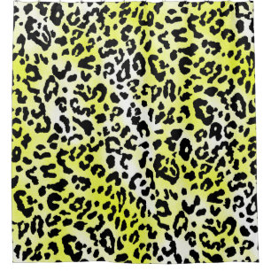 stylish dress pattern design with leopard skin eff shower curtain