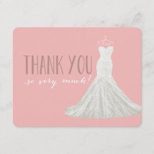 Stylish Dress Pink Thank You Card