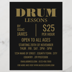 Stylish Drum Lessons Advertising Flyer