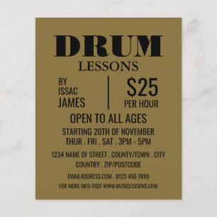 Stylish Drum Lessons Advertising Flyer
