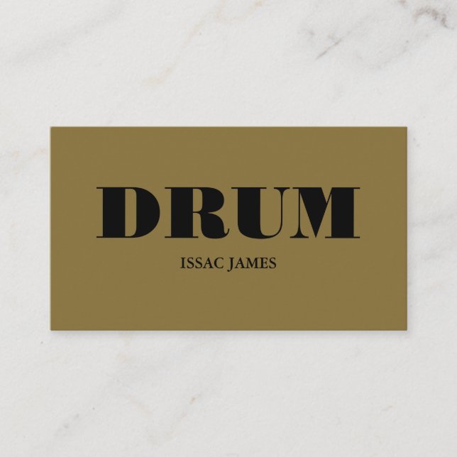 Stylish Drummer, Professional Musician Business Card (Front)