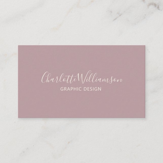 Stylish Dusty Lilac Chic Elegant Monogram Minimal Business Card (Front)