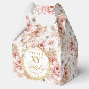 Stylish Dusty Pink Watercolor Birthday Favour Box