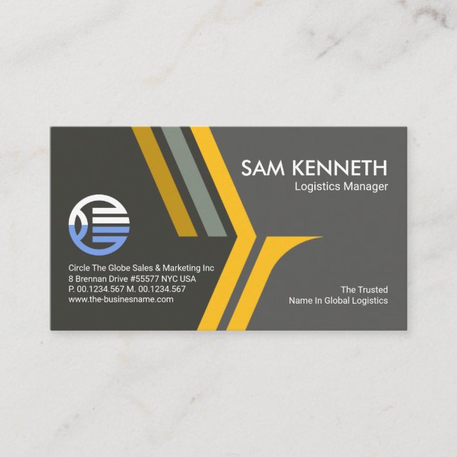 Stylish Eagle Wings Border Founder CEO Business Card (Front)