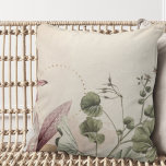 Stylish Earthy Botanical Print | Creamy Ivory Cushion<br><div class="desc">Ivory throw pillow features a stylish botanical print in a light earthy colour palette with green and gold accents on a creamy ivory background. A simple modern design with a lovely botanical print comprised of layers of Alexanders Black Lovage leaves as the focal point framed by stylish amaryllis with faint...</div>