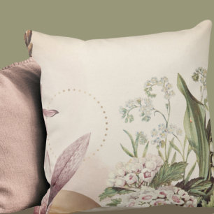 Stylish Earthy Mixed Floral   Creamy Ivory Cushion