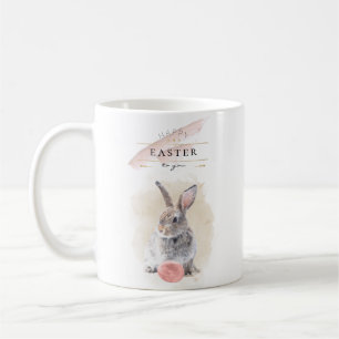 Stylish Easter Bunny   Happy Easter Watercolor Art Coffee Mug