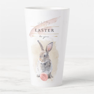 Stylish Easter Bunny   Happy Easter Watercolor Art Latte Mug