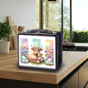 Stylish Easter Cow Brushstroke Lunchbox