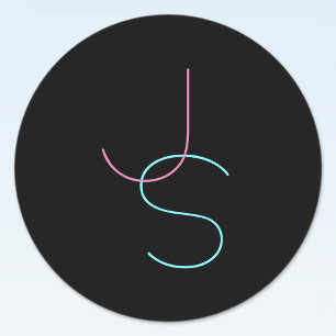 Stylish Editable Any Two Modern Looking Initials 