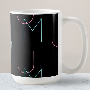 Stylish Editable Any Two Modern Tiled Initials Coffee Mug