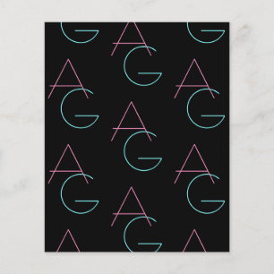 Stylish Editable Any Two Modern Tiled Initials Flyer