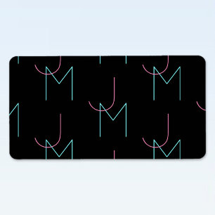Stylish Editable Any Two Modern Tiled Initials  Label