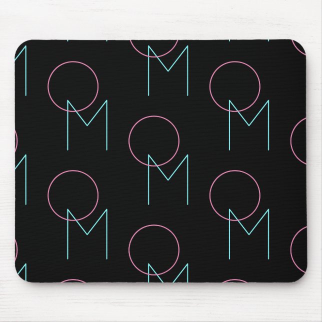 Stylish Editable Any Two Modern Tiled Initials  Mouse Mat (Front)