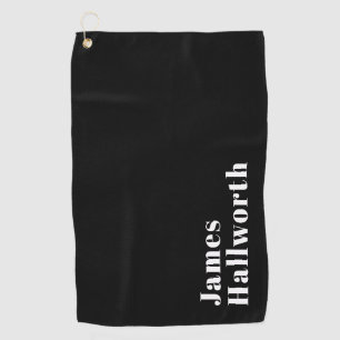 Stylish Editable Retro Modern Name (or other text) Golf Towel