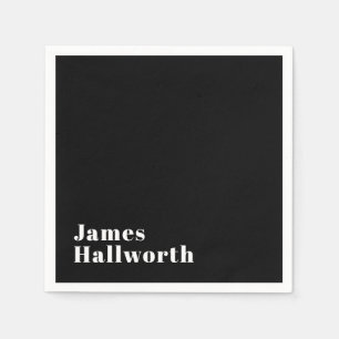 Stylish Editable Retro Modern Name (or other text) Napkin