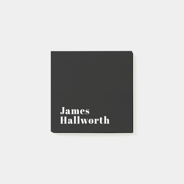 Stylish Editable Retro Modern Name (or other text) Post-it Notes (Front)
