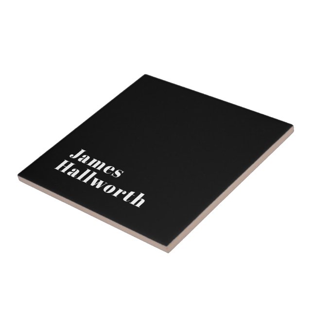 Stylish Editable Retro Modern Name (or other text) Tile (Side)