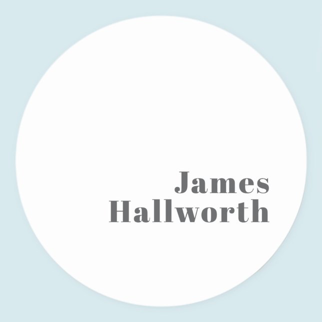 Stylish Editable Retro Modern Text | Grey Classic Round Sticker (Creator Uploaded)