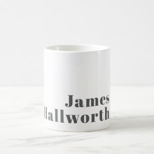 Stylish Editable Retro Modern Text   Grey Coffee Mug