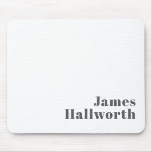 Stylish Editable Retro Modern Text   Grey Mouse Mat