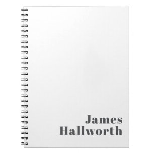Stylish Editable Retro Modern Text   Grey Notebook