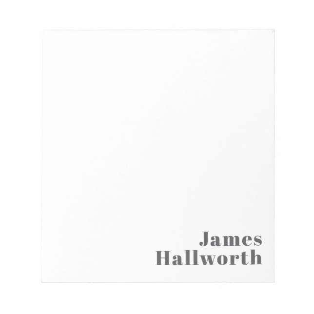 Stylish Editable Retro Modern Text | Grey Notepad (Front)