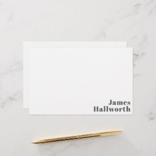 Stylish Editable Retro Modern Text   Grey Stationery