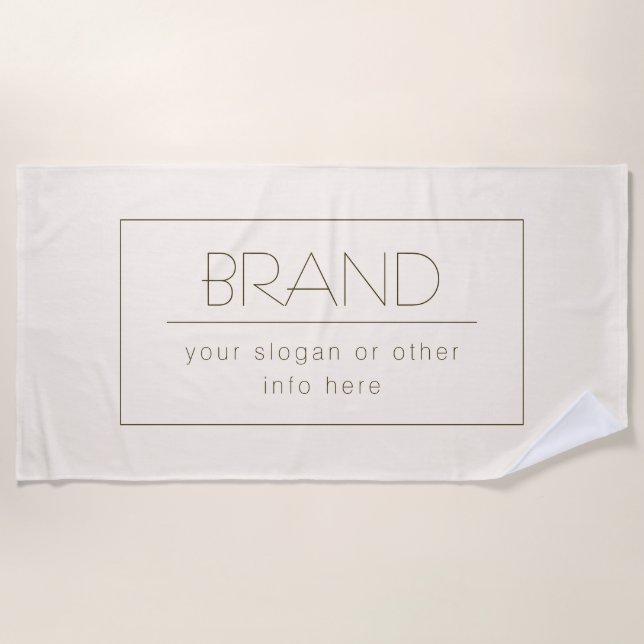 Stylish Editable Template | Off-white & Dark Brown Beach Towel (Front)