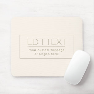 Stylish Editable Template Off-white & Dark Brown Mouse Mat