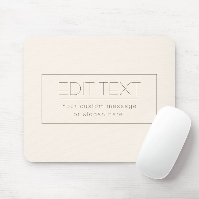Stylish Editable Template | Off-white & Dark Brown Mouse Mat (With Mouse)