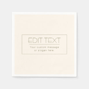 Stylish Editable Template Off-white & Dark Brown Napkin