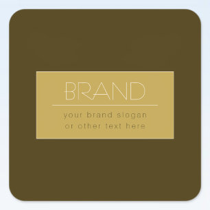 Stylish Editable Text Template   Vintage Gold Square Sticker