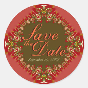 Stylish Elegance Lace Save the Date Stickers