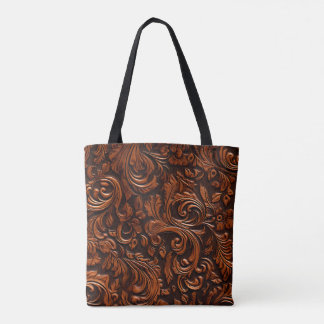 Stylish Elegant baroque Faux Embossed Leather Tote Bag