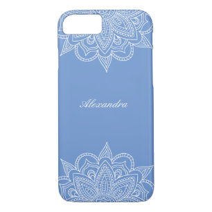 Stylish & Elegant Blue & White Name Mandala Lace iPhone 8/7 Case