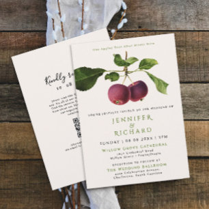 Stylish Elegant Burgundy Apple Ever After Wedding Invitation