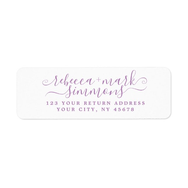 Stylish Elegant Chic Script Wedding Return Address (Front)