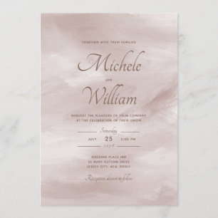Stylish Elegant Classic Blush Pink Wedding Invite