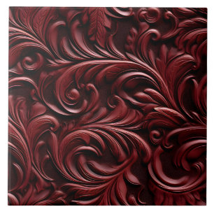 Stylish Elegant Faux Embossed Leather Tile