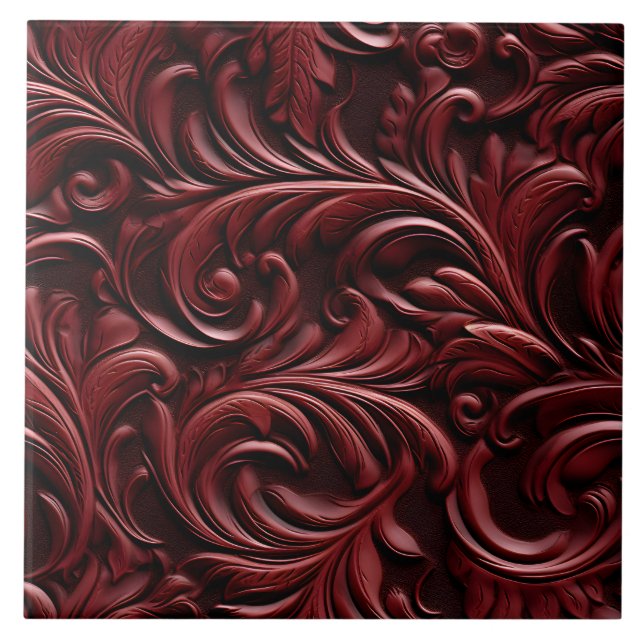 Stylish Elegant Faux Embossed Leather Tile (Front)