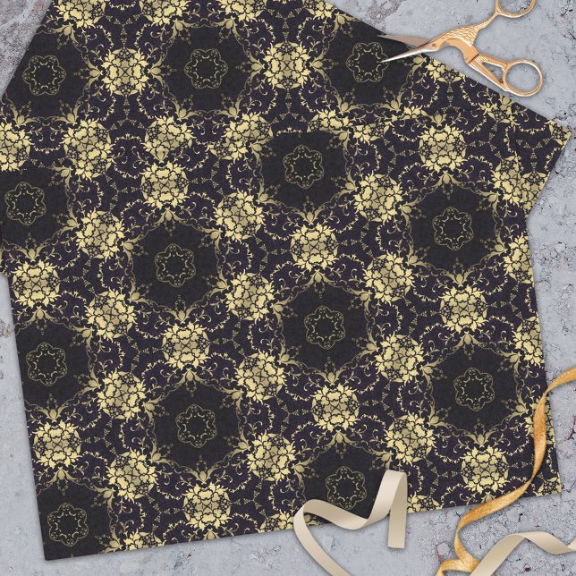 Stylish Elegant Faux Gold and Black Pattern Tissue Paper (Creator Uploaded)