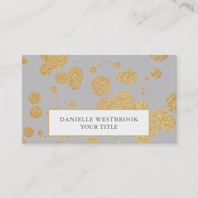 Stylish Elegant Faux Gold Glitter Business Card (Front)
