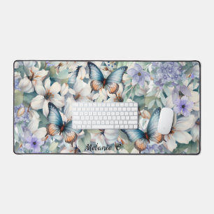 Stylish & Elegant Florals & Butterflies Desk Mat