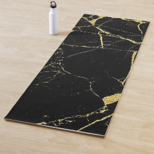 Stylish Elegant Gold & Black Marble Design Yoga M Mat