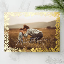 Stylish Elegant Gold Botanical Photo Border