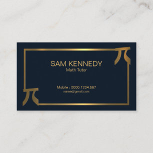 Stylish Elegant Gold Pi Border Math Tutor Business Card