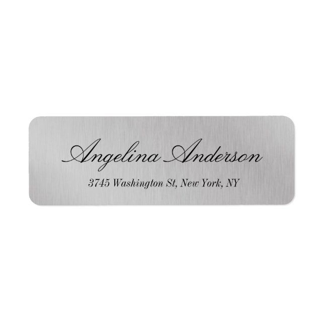 Stylish Elegant Handwriting Modern Silver Grey (Front)